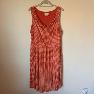 Anthropologie Red Cowl Neck Dress